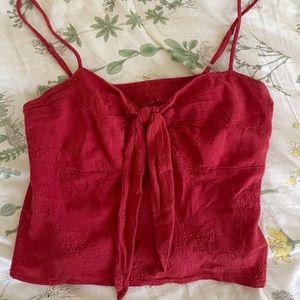 Brandy Melville red tie front top/cami